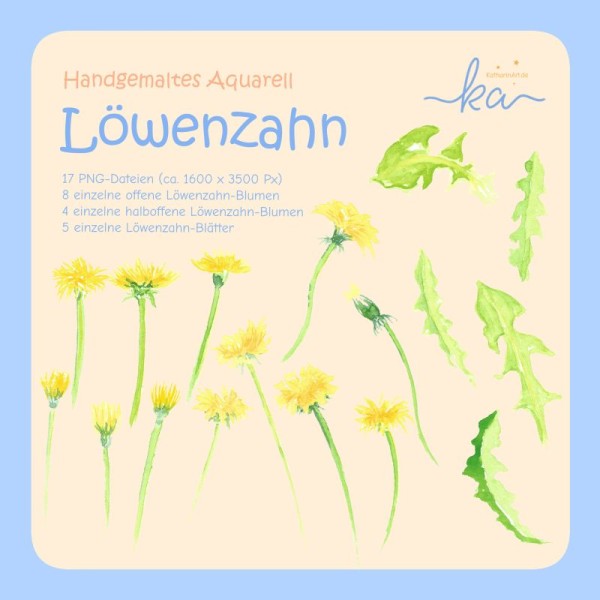 Aquarell-Löwenzahn